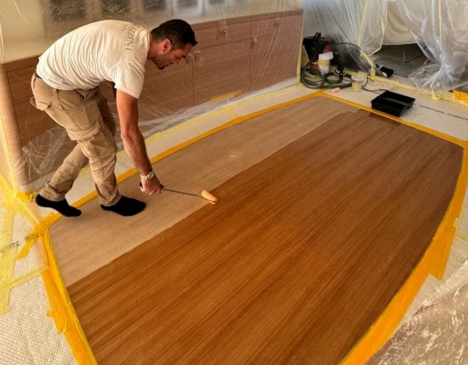 Refitting del pavimento teak